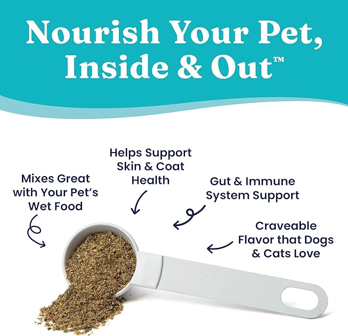 Solid Gold Cat & Dog Multivitamin Powder - Kelp Powder, Omega 3 & Vitamins for Dental, Digestive, Immune, Skin & Coat Health - Multi Vitamin for Dogs & Cats - Cat & Dog Food Additive Supplement - 5oz