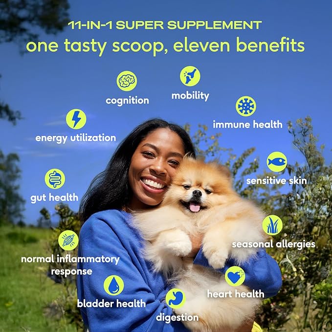 Native Pet Dog Vitamins & Supplements - 11-in-1 Vitamin Powder for Dog Food Topper - Collagen, Glucosamine, Probiotics, Omega & More- Supports Healthy Gut, Mobility & Overall Health - 120 Scoops