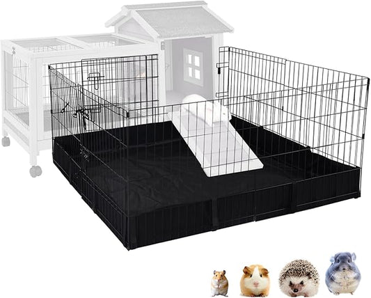 Bunny Playpen Indoor & Outdoor, Rabbit Playpen with Waterproof Liner, Extension Guinea Pig Cages for Small Animals (Playpen Only)