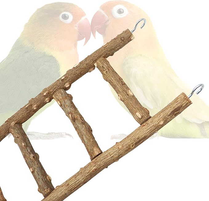 Natural Pepper Wood Parrot Ladder, 5-Step Bird Climbing Toys, Suitable for Parrots, Parakeets, Cockatiels