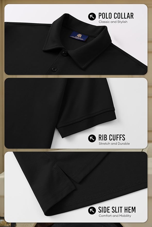 Men Embroidered Doberman Polo Casual Short Sleeve Plain Collar Shirt (S-XXL)