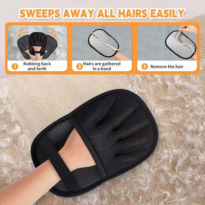 Pet Hair Removal Glove for Dogs & Cats,Upgraded Thickened Magic Brush Pet Hair Remover | Five-Finger | Electrostatic Pet Hair Gloves for Couch, Carpet, Cars Seat, Clothes