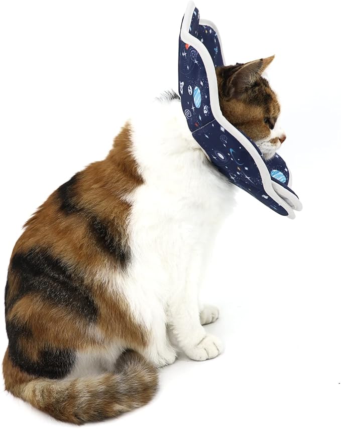 Soft Cat Cone, Adjustable Pet Recovery Collar After Surgery to Prevent Licking Wound, Protective Cat Neck Cone, Comfortable Pet Elizabethan Collar for Cats Kittens and Puppies (Large)