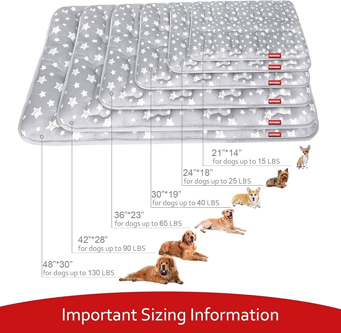 Dog Crate Mat (48" X 30"), Soft Dog Bed Mat with Cute Prints, Personalized Crate Pad, Anti-Slip Bottom, Machine Washable Kennel Pad