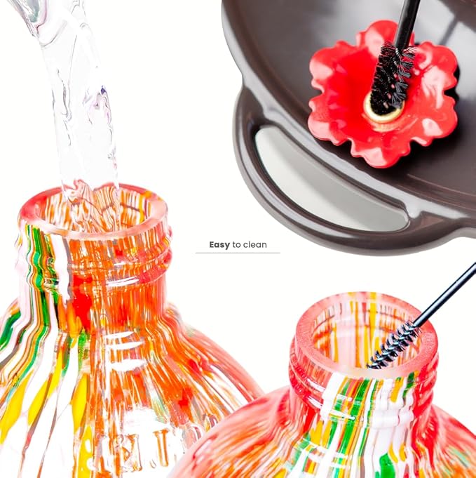 Tulip Shaped Glass Hummingbird Feeders for Outdoors - 36 Oz Hummingbird Feeder - Humming Bird feeders for Outdoors Hanging