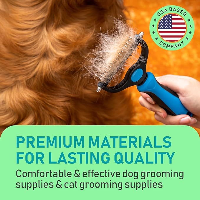 Maxpower Planet Original Pet Grooming Rake - Double-Sided Deshedding Dematting Tool, Undercoat Rake for Dogs & Cats, Extra-Wide Dog Grooming Brush & Deshedder Comb for Long Hair, Reduces Shedding 95%