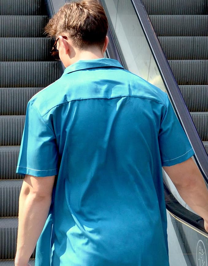 Men’s Hawaiian Shirt Western Cowboy Symmetrical Print Short Sleeve Button Down Casual Beach Holiday Summer Shirt