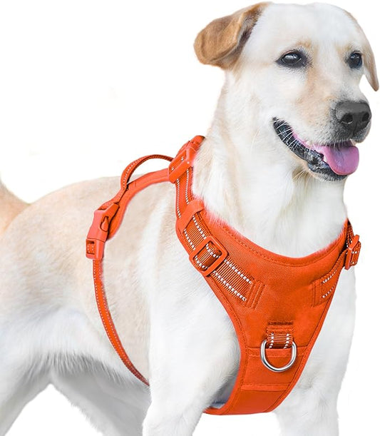 No Pull Dog Harness, Reflective Puppy Vest for Small Medium Large Sized Dog(Orange,S)
