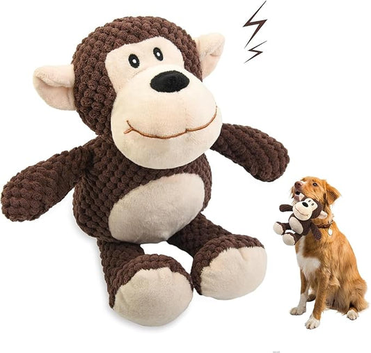 Dog Squeaky Stuffed Plush Chew Toys,Cute Monkey Pet Toy for Small Medium Large Dogs Comfort Toys for Anxiety Relief
