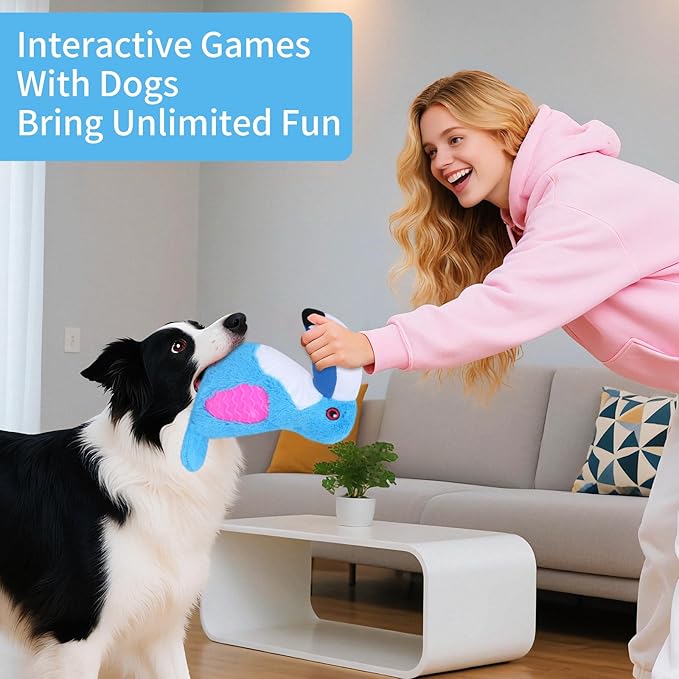 Dog Toys Plush,Squeaky Dog Toys,Cute Tantou Plush Toy for Small Dogs,Soft Stuffed Interactive Chew Toys to Keep Them Busy (Blue)