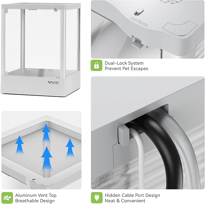 Reptile Glass Terrarium 12"x12"x16" 9.5 Gallon Knock-Down Dual-Locking Security Mesh Ventilation Durable Aluminum Frame Stackable Easy Assembly Customizable Side Panels (Glass or Insulated)