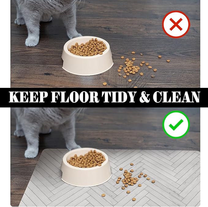 Dog Food Mats for Floors Absorbent, Pet Cat Food Mat - Quick Dry Dog Bowl Mats for Food and Water, Eco-Friendly Boho Pet Supplies
