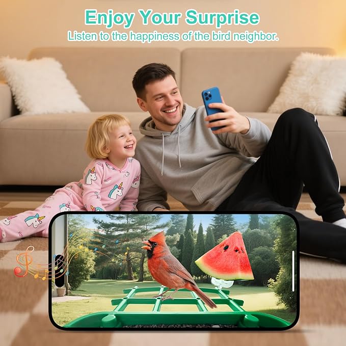Smart Bird Feeder with Camera,AI Identify Birds Species,Auto Record 2K Birds Video in Backyard Garden,Live View,Instant Notifications，Solar Powered Charging,Ideal Gift for Family and Bird Lovers
