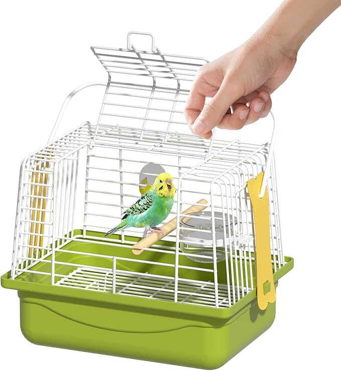 BAGHBPM Small Bird cage,Travel Cage for Birds and Small Animals, Parakeet cage,Bird Carrier Travel cage,Bird Travel cage, jaulas para pájaros,Green,(Size:S,M,L) (M)