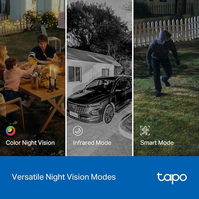 Tapo 2K 3MP Indoor/Outdoor Security Camera - Free Person/Motion/Baby Cry Detection, Color Night Vision, IP65 Weatherproof, SD/Cloud Storage, Works w/Alexa & Google Home HybridCam