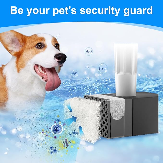 12 Pack Filter & 12 Pump Sponges Dog Water Bowl Filter Compatible with FEELNEEDY Dog Fountain 7L/1.8Gal(FN-W05), 12+12 Cat Drinking Fountain Filters Fit for Pet Automatic Water Dispenser