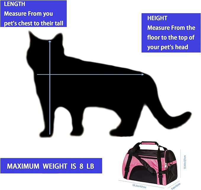 Pet Carrier Soft-Sided Carriers for Cat Carriers Dog Carrier for Small Medium Cats Dogs Puppies Pet Carrier Airline Approved Cat Dog Pet Travel Carrier (Medium,Pink)
