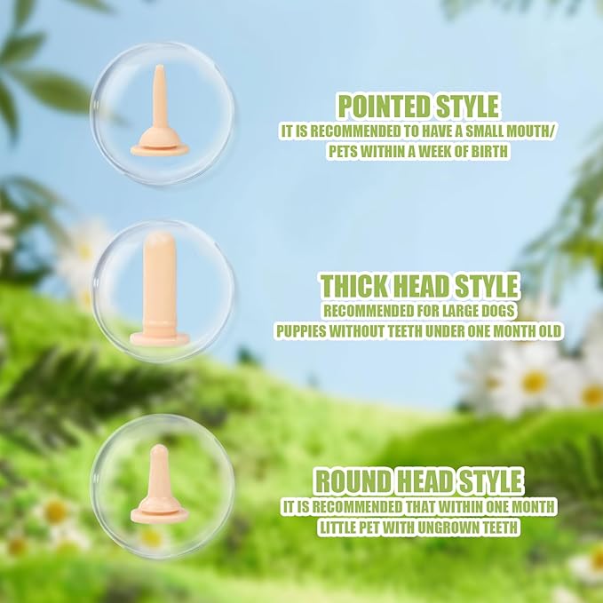 Suxgumoe Pet Feeding Bottle Set, Feeding Silicone Nipple with Bottle and Syringes, Reusable Pet Nursing Kits Feeding Tools for Rabbits, Small Animals (3 Nipples+5 Syringes + 1 Measuring Cup)