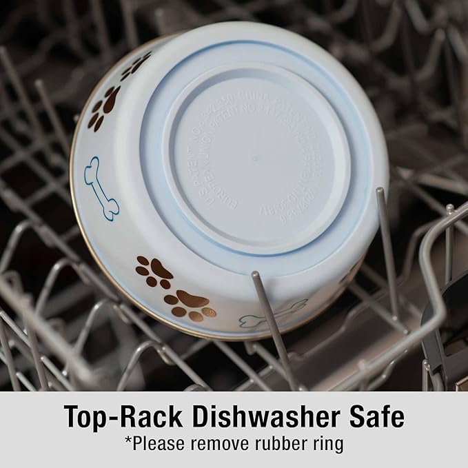 Loving Pets Bella Dog Bowls- Stainless Steel Dog & Cat Bowls - Spill Proof Dog Food Bowl, Cat Bowl, Puppy Essentials & Pet Supplies Great for Home & Travel (Large 35-65 lbs, Murano Blue)