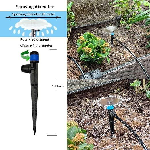160Ft Drip Irrigation System with Water Timer for Garden, Main Water Hose ID 1/2inch 30Ft, 1/4in 130Ft, Sufficient Water Pressure, Irrigation Dripper Waterflow Evenly, Easy DIY Garden Watering System