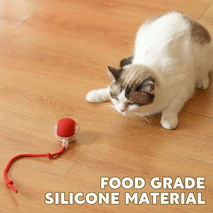 Chewie Viral 360 Smart Automatic Rolling Pet Ball - Interactive Dog & Cat Toy (Red)