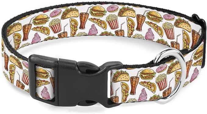 Pizza Popcorn Taco Donut Ice Cream Pet Collar Cat Dog Neck Strap Quick Release Buckle Adjustable Female Male Puppy Corgi
