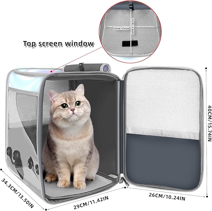 Cat Backpack Pet Carrier Backpack for Small Cats and Dogs, Dog Carrier Backpack with Inner Safety Leash Can be Used for Travel