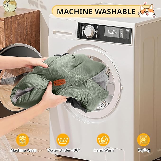 Dual-Sided Pet Bed, Reversible Dog Bed for Small Dogs & Cats with Removable Washable Cover, Warm Plush & Cool Oxford Fabric, Non-Slip Bottom, Grey 20x20 Inch