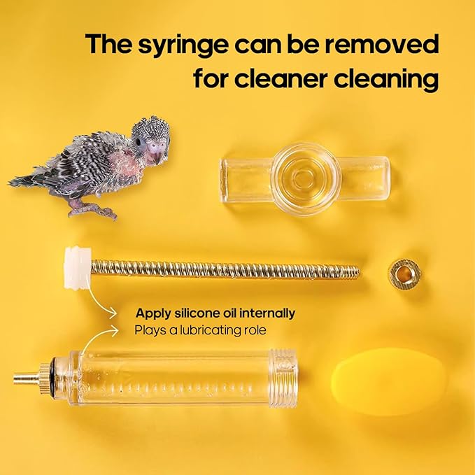 8 Pcs Bird Feeding Syringe Set Feeding Tubes for Baby Birds Parrot Hand Feeding Syringe Pet Syringe Feeding Tube Stainless Steel Metal Feeding Spoon Small Animals (30ml-Set of Eight)