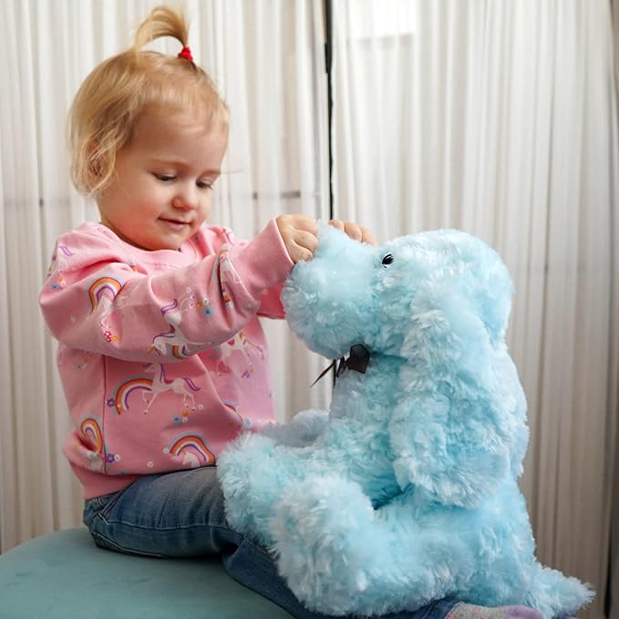 Blue Goldendoodle Furry Poodle Puppy Dog Blue Stuffed Animal Plush Toys for Kids Boys Girls Birthday Bedtime Xmas Gift, 11.8 inches