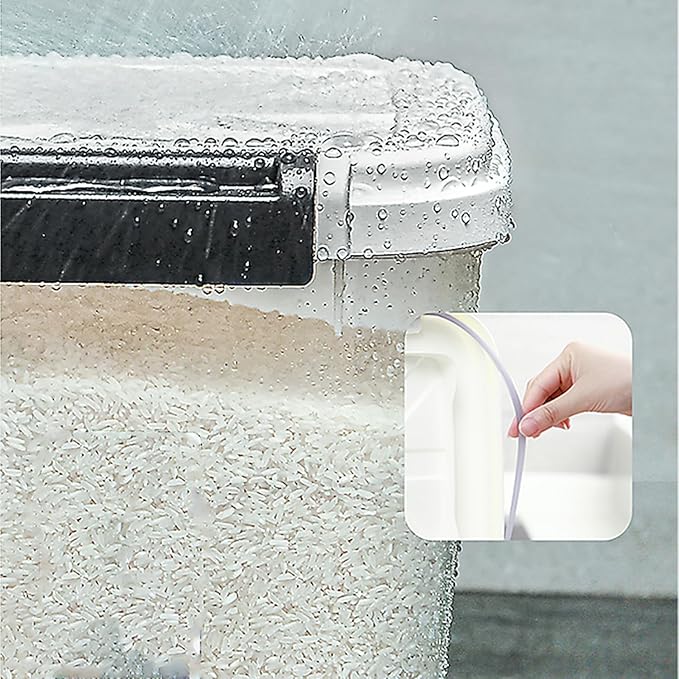 HANAMYA 40 LB Rice Storage Container with Measuring Cup, BPA free, For Rice | Grain | Pet Food | Flour, 2 count, Clear & Black