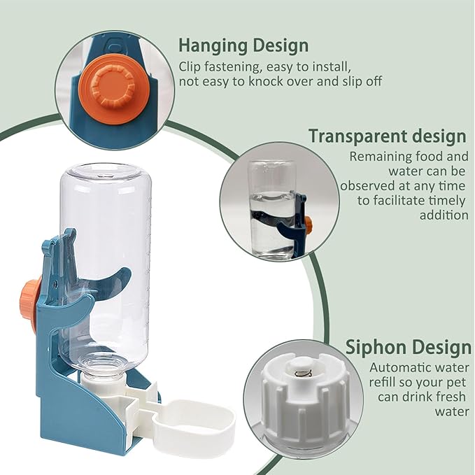 Automatic Bird Feeder for Cage, No Mess Automatic Bird Feeder Water Dispenser Set Acrylic Parrot Food Container Drinker Cage Accessories for Parakeet Canary Finch Cockatiel Lovebirds