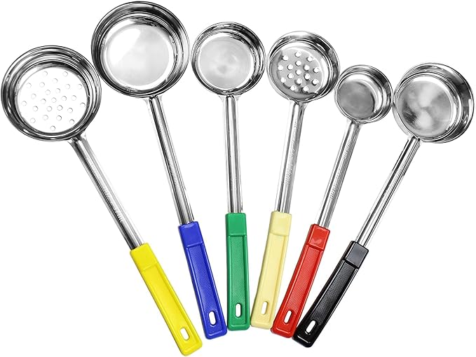 Darware Portion Control Serving Spoons (6-Piece Ladle Set); w 1/4 Cup, 1/2 Cup, 3/4 Cup & 1 Cup (2, 4, 6, 8 oz) & 1/2 & 1 Cup Utensils/Spoodles