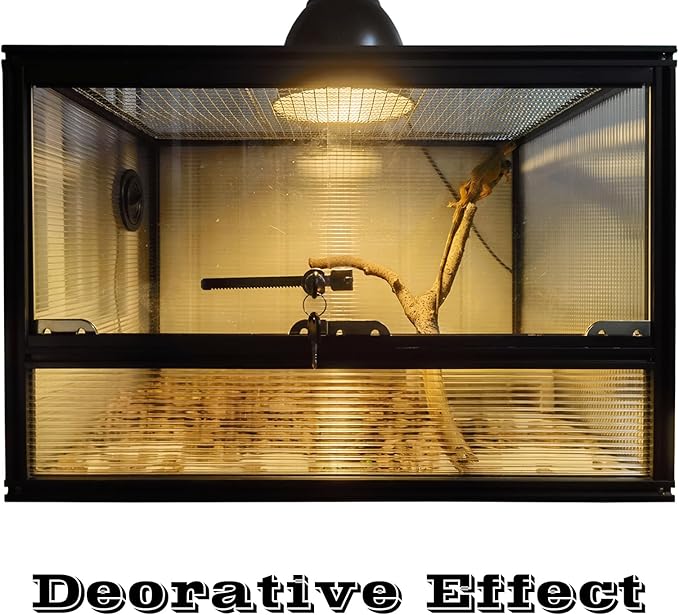 27 Gallon Bearded Dragon Tank, 24"x16"x16" Reptile Terrarium, Small Reptile Enclosure with Aluminum Frame, Mesh Top, Sliding Lock Doors