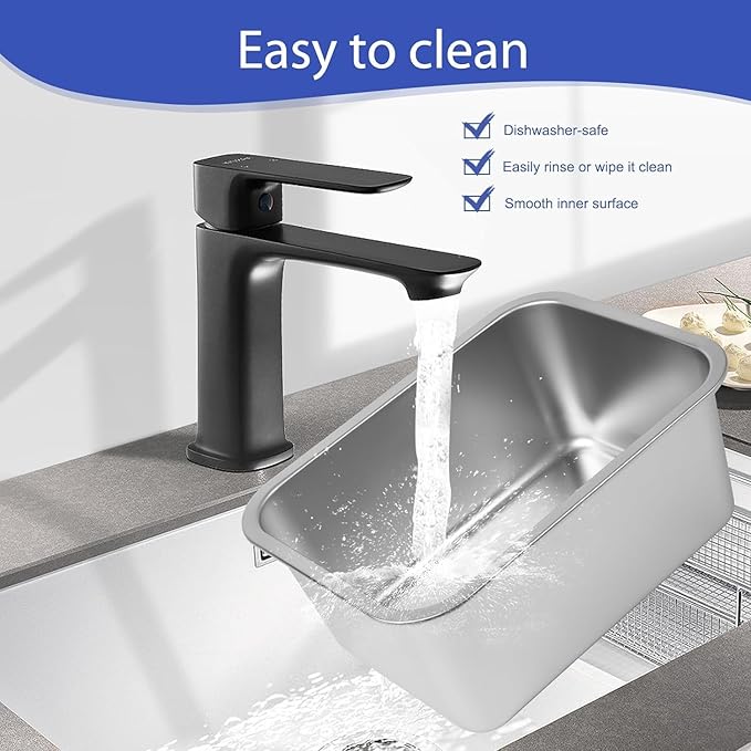 1.25 Gallons Large Dog Water Bowl, Stainless Steel Metal Dog Bowls, Large Capacity Pet Food Bowl Water Dish for Indoor and Outdoor Universal for Small & Medium Dogs 12.6''×8.7''×3.9''