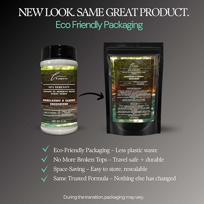 Spa Serenity Carpet Freshener Powder 16 oz | Powerful Odor Eliminator for Home | Upholstery Deodorizer | Carpet Deodorizer | Pet Urine | Cat Litter Box