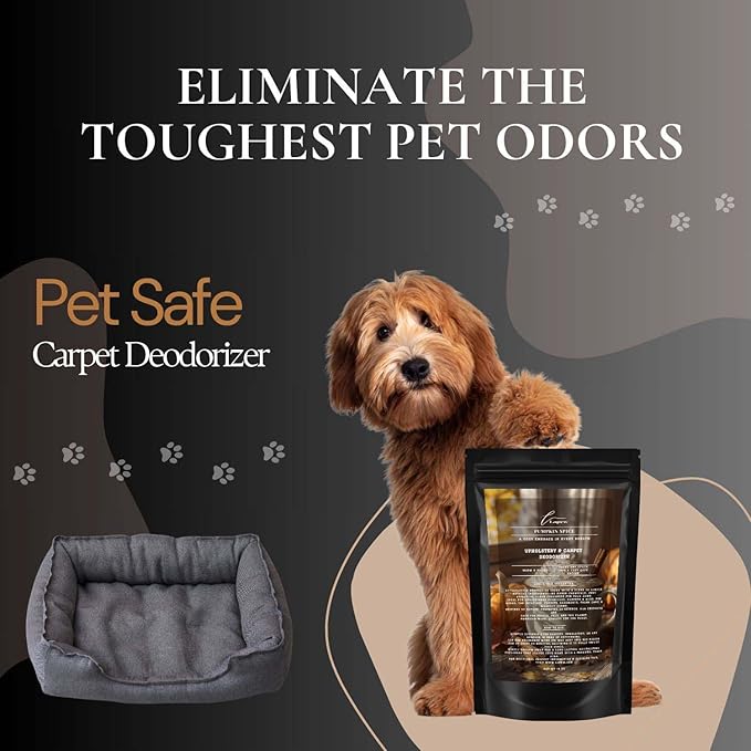 Pumpkin Spice Carpet Freshener Powder 16 oz | Powerful Odor Eliminator for Home | Upholstery Deodorizer | Carpet Deodorizer | Pet Urine | Cat Litter Box