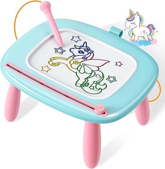 Magnetic Drawing Board, Toddler Girl Toy for 1-2 Year Old, Doodle Board Pad Learning and Educational Kids Toy for 1 2 3 Year Old Baby Girl Birthday - Mint Blue