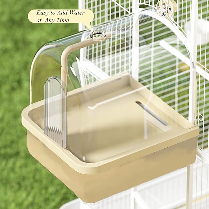 Bird Bath Shower for Cage,Bird Bathtub,Parrots Shower Accessories for Birdcage,Electric Hanging Pets Cleaning Supplies Bathtub for Parrots, Parakeets, Cockatiels, Finches, Canaries, Lovebirds