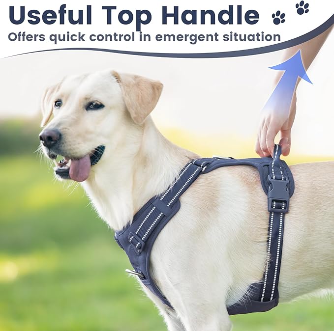 No Pull Dog Harness, Reflective Puppy Vest for Small Medium Large Sized Dog(Prussian Blue,XS)