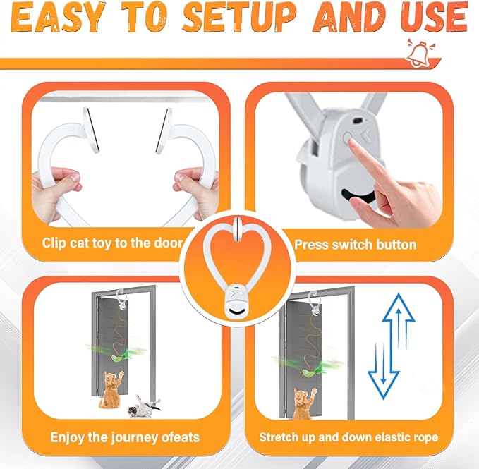 Interactive Cat Toys for Indoor Cats Automatic Electric Flying Bird Feather Mouse Toy - Best Kitten & Adult Cat Enrichment Mouse cat Toy Hanging Electric Kitty Toys for Bored Cats