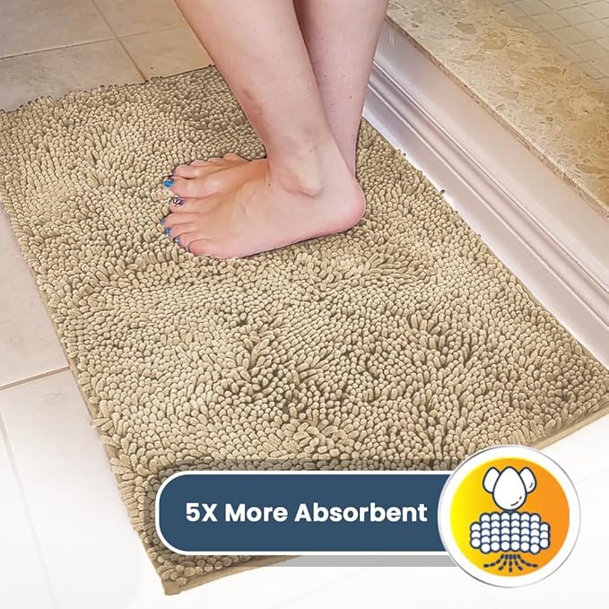 Muddy Mat® Shown on TV – Super Absorbent Microfiber Dog Door Mat for Muddy Paws, Non-Slip Washable Pet Rug, Quick Dry Chenille Entryway Carpet, Machine Washable Indoor Outdoor mat, Beige 35"x24"
