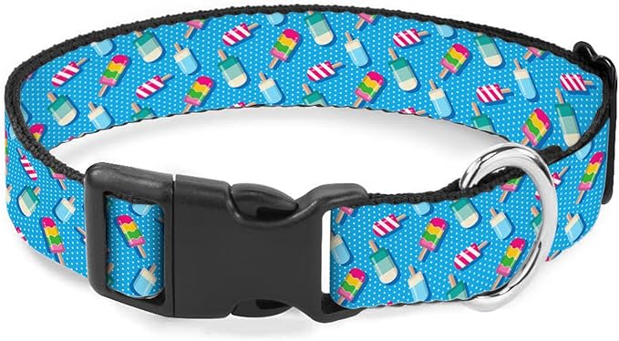 Blue Ice Cream Pet Collar Cat Dog Neck Strap Quick Release Buckle Adjustable Female Male Puppy Corgi