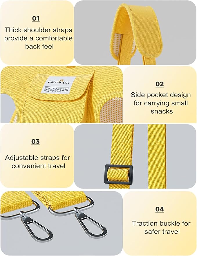 Dog Carry Sling, Full Body Sling with Handle, Hands Free Shoulder Carrier for Senior Dogs Joint Injuries, Joint Injuries, Up and Down Stairs (Yellow,M, 8.8~14.3 lbs)
