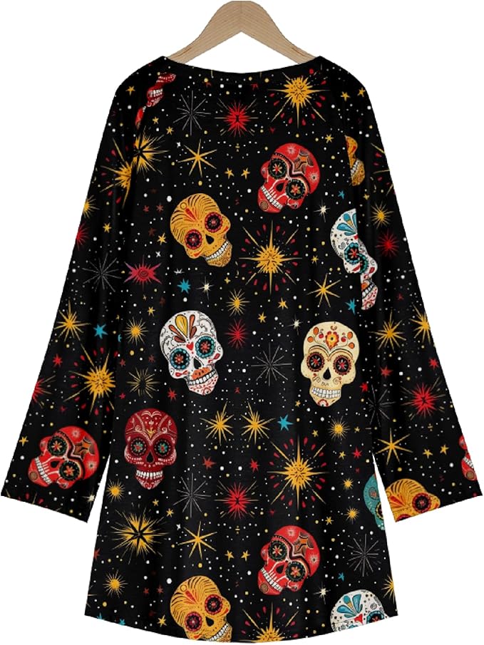 MARSVOVO Women Novelty Graphic Plus Size Sweater Crewneck Long Sleeve Cute Printed Loose Fit Casual Fall Sweaters Top