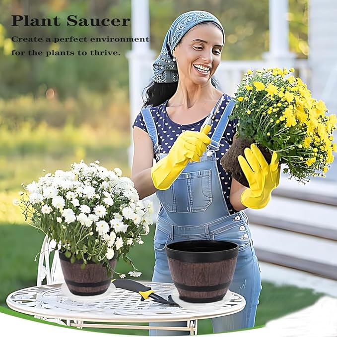 4 Pack of 16 inch Plant Saucer, Large Plant Tray, Heavy Sturdy Plant Drainage Tray for Indoors, Bird Bath Bowls, Sturdy Plastic Pot Tray for Planter (Clear)