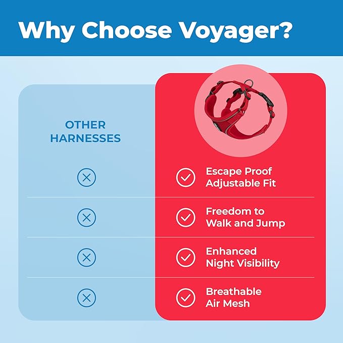 Voyager Escape Proof Cat Harness and Leash Set with Reflective Stitching, Neoprene Handle 5ft - Supports Small, Medium and Large Cats, Kittens for Walking by Best Pet Supplies - Red, XXS