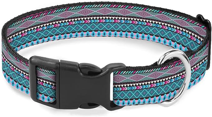 Blue Aztec Bohemian Dog Collar Soft Pet Collars for Small Medium Large Breed Dogs Cats Puppy Kitten Terrier