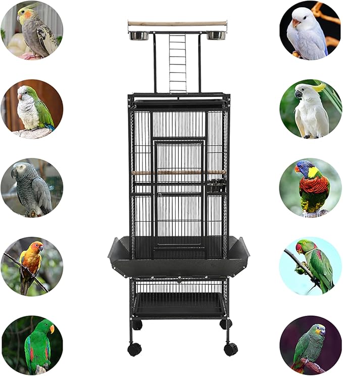Large Bird Cages for Parakeets, Cockatiel Cage for Birds with Parrot Toys,Birdcage Covers for Night,Skirt Seed Catcher, Play Top for Conure Canary Finch Lovebird Pigeon Budgie Quaker Parrot