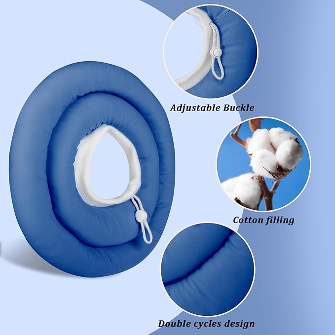 IDOMIK Dog Recovery Collar, Waterproof Soft Dog Cone After Surgery, Comfy Protective Elizabethan Collar Alternative for Dogs Cats, Adjustable Pet Neck Donut Cone Anti-Licking Biting Wounds,Navy,2XL